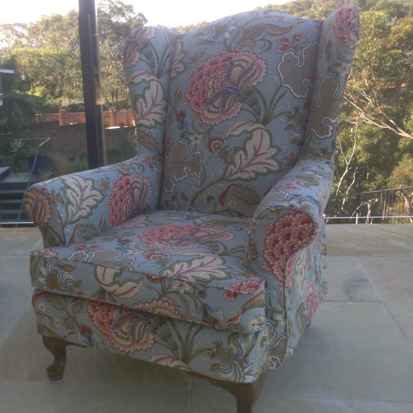 floral wing chair