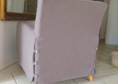 Slip cover on chair rearview